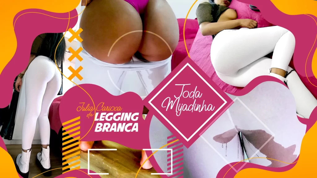 Julia Carioca de Legging Branca Toda Mijadinha